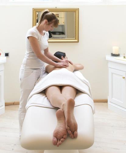 A woman is getting a massage