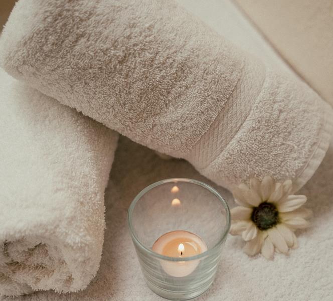 Towels and a candle
