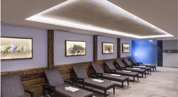 Loungers at the indoor pool