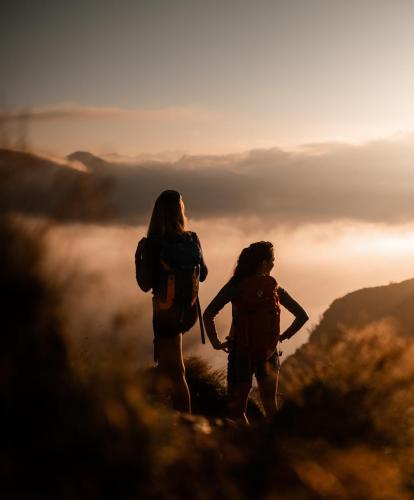 Two women are enjoying the view